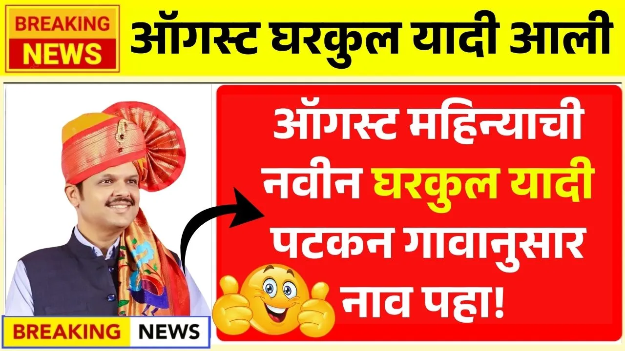 ऑगस्ट महिन्याची नवीन घरकुल यादी जाहीर पटकन गावानुसार यादीत नाव पहा! Gharkul Navin Yadi